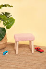 Çocuk Taburesi-çocuk Oturağı-ahşap Tabure-montessori Puf-yumuşak Puf Pembe
