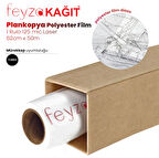 PlotterSarf® Plankopya Polyesteri Lazer (Diazo) Kağıdı 125 Micron Rulo 62cm x 50mt (1 Rulo)