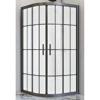 Durul Duşakabin Oval Siyah Çizgi Buzlu 5mm Yükseklik 190 Cm