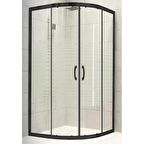 Durul Duşakabin Oval Siyah 5mm Çizgili Yükseklik 190 Cm