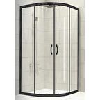 Durul Duşakabin Oval Siyah 5mm Şeffaf Yükseklik 190 Cm