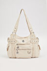 930267 Omuz Askılı Kadın Örgü Detaylı Çanta