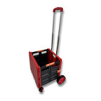 Portakap 4 Büyük Tekerlekli, 55 Litre Kırmızı Katlanır Alışveriş Arabası