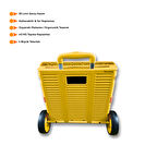 Portakap 4 Büyük Tekerlekli, Merdiven Çıkabilir, 40 Kg Taşıma Kapasiteli, 55 Litre Sarı Katlanır Alışveriş Arabası