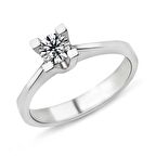 Harem Altın 0.35 Karat D Renk HRD Sertifikalı Pırlanta Tektaş Yüzük PR104