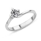 Harem Altın 0.34 Karat G Renk HRD Sertifikalı Pırlanta Tektaş Yüzük PR189