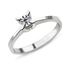 0.21 Karat F Renk Pırlanta Tektaş Yüzük PR221