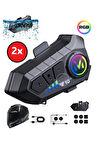300 Mt Intercom 2 Eşleşmeli Kask Kulaklık Y-10pr Su Geçirmez Bluetooth Motosiklet Intercom Kulaklık