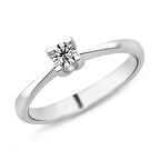 0.25 Karat E Renk Pırlanta Tektaş Yüzük PR452