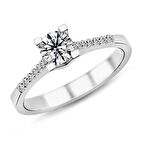 0.35 Karat F Renk HRD Sertifikalı Pırlanta Tektaş Yüzük PR57