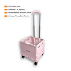 Portakap 4 Tekerlekli, Pembe, 32L Standart Boy, Sabit Tutacaklı Alışveriş Arabası