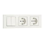 Ovivo Grano Beyaz 3'lü Set Komütatör, Topraklı Priz ve Topraklı Priz Set