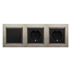 Ovivo Quantum Bakır 3'lü Set Anahtar, Topraklı Priz ve Topraklı Priz Set