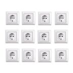 Günsan Visage Beyaz Topraklı Priz 12'li Paket (Çerçeve Dahil)