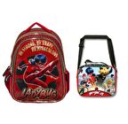 Ladybug Simli İlkokul Kız Çocuk Sırt Çantası ve Beslenme Çantası