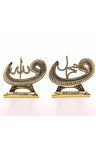 Biblo Orta Boy 17 CM 2'li Vavlı Lafız Gold Allah Muhammed Polyester Üzerine Metal Kaplama Biblo