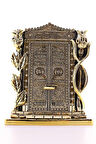 Gold Biblo 25 Cm Gül Kabe Kapısı Allah Muhammed Yazılı Polyester Üzerine Metal Kaplama Biblo