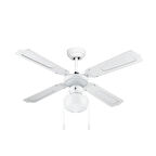 Dlc Poyraz Bakır Motor Lambalı 4 Kanatlı 107cm Tavan Vantilatörü Beyaz