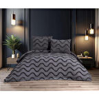 Ekol Sarmaşık Model 3 Parça Antrasit Rengi Yatak Örtüsü Seti