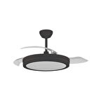 Vanti 30W 42" inç Siyah Modern 3 Renk Kumandalı Ledli Dekoratif Tavan Vantilatörü KCF306