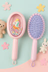 1 Adet Pembe Unicorn Figürlü Renkli Boncuklu Çocuk Saç Tarağı Fırçası Kolay Taranma Saçları Acıtmaz