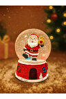 Dekoratif 2026 Yılbaşı Yeni Yılın En Güzel Hediyesi Noel Baba Temalı Led Işıklı 9 cm Kar Küresi