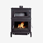 TDS Plazma X Fırınlı, Yan Kapaklı,Yan Camlı,  Alttan Küllüklü Döküm Şömine Soba