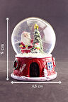 Yeni Yıl 2022 Noel Baba ve Kardan Adam Temalı Orta Boy Işıklı Kar Küresi 9 cm