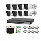  Hikvision 2mp Mikrofonlu 8 Kameralı 4TB Disk Tak Çalıştır Hazır IP Kamera Seti