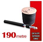 Qport Yüksek Bakır Utp 23Awg 0.58 MM Dış Ortam Cat6 Outdoor Kablo 190 Metre