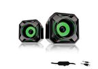 Mikado MD-177 2.0 5W * 2 Yeşil Siyah Super Bass USB Speaker