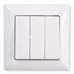 Günsan Visage Beyaz Üçlü Anahtar (Çerçeve Dahil)