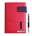 İSME ÖZEL MIKNATIS KİLİTLİ KIRMIZI AJANDA 2025 TARİHLİ - İSME ÖZEL KALEM HEDİYELİ - ÜCRETSİZ KARGO