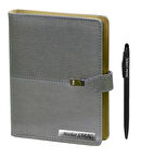 İSME ÖZEL GRİ ORGANİZER AJANDA 2026 TARİHLİ GÜNLÜK AJANDA - İSME ÖZEL KALEM HEDİYELİ