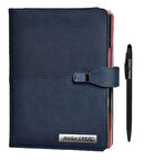 İSME ÖZEL LACİVERT ORGANİZER AJANDA 2026 TARİHLİ GÜNLÜK AJANDA - İSME ÖZEL KALEM HEDİYELİ