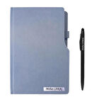 Kişiye Özel 2026 Tarihli 13x21 cm L Model Gri Ajanda - İsme Özel Kalem Hediyelidir.