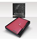 Kişiye Özel Kutulu 2026 Tarihli Ay model Mıknatıs Kilitli Kırmızı Ajanda ve Kalem Seti