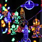 Renkli Çocuk Odası Aydınlatma Uzay Temalı Led Işık Zinciri Mars Astronot Pilli Süsleme Işığı