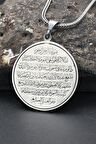 Çift Taraflı Ayetel Kürsi ve Haset Suresi Yazılı 925 Ayar Erkek Gümüş Kolye Zincir