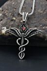 Tıp Simgeli Sağlıkçı  925 Ayar Gümüş Kolye Zincir 
