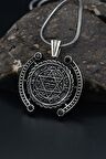 Hz. Süleyman Mührü Gümüş Kolye Zincir 925 Ayar