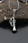 Saksafon Erkek Gümüş Kolye Zincir 925 Ayar 