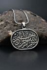 Besmele i Şerif Yazılı (Bismillahirrahmanirrahim) 925 Ayar Gümüş Kolye Zincir