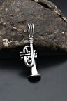 Saksafon Kolye Ucu 925 Ayar Gümüş