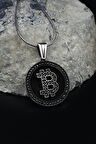 Bitcoin Gümüş Kolye Zincir 925 Ayar 901570