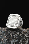 Hz. Süleyman Mührü ve Ayetel Kürsi Yazılı 925 Ayar Gümüş Erkek Yüzüğü 901615
