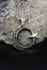 Ay Yıldızlı - Ay Yıldız 925 Ayar Gümüş Kolye Kral Zincir 2Mm 902166