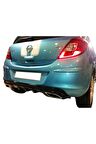 Opel Corsa D (2007-2015) Egzoz Görünümlü Arka Tampon Eki - Difüzör (plastik) Uyumlu