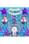 Frozen Elsa Balon Set 5 Yaş Karlar Ülkesi Frozen Elsa Mor Konsept Doğum Günü Parti Balon Set