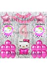 Hello Kitty Balon Set 4 Yaş Hello Kitty Sevimki Kedi Konsept Pembe Rakam Doğum Günü Parti Balon Set